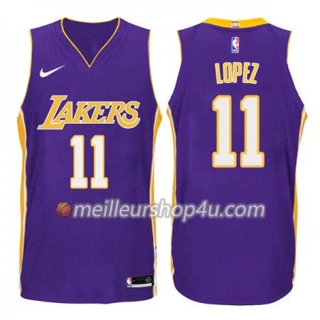 Maillot Basket Homme Los Angeles Lakers Brook Lopez 11 Nike 2017-18 Pourpre Swingman